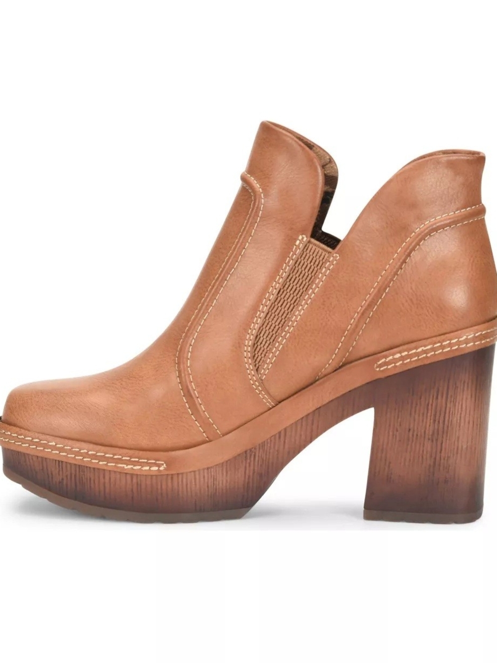 Korks Women's Tan Block Heel Ankle Boot 8.5M